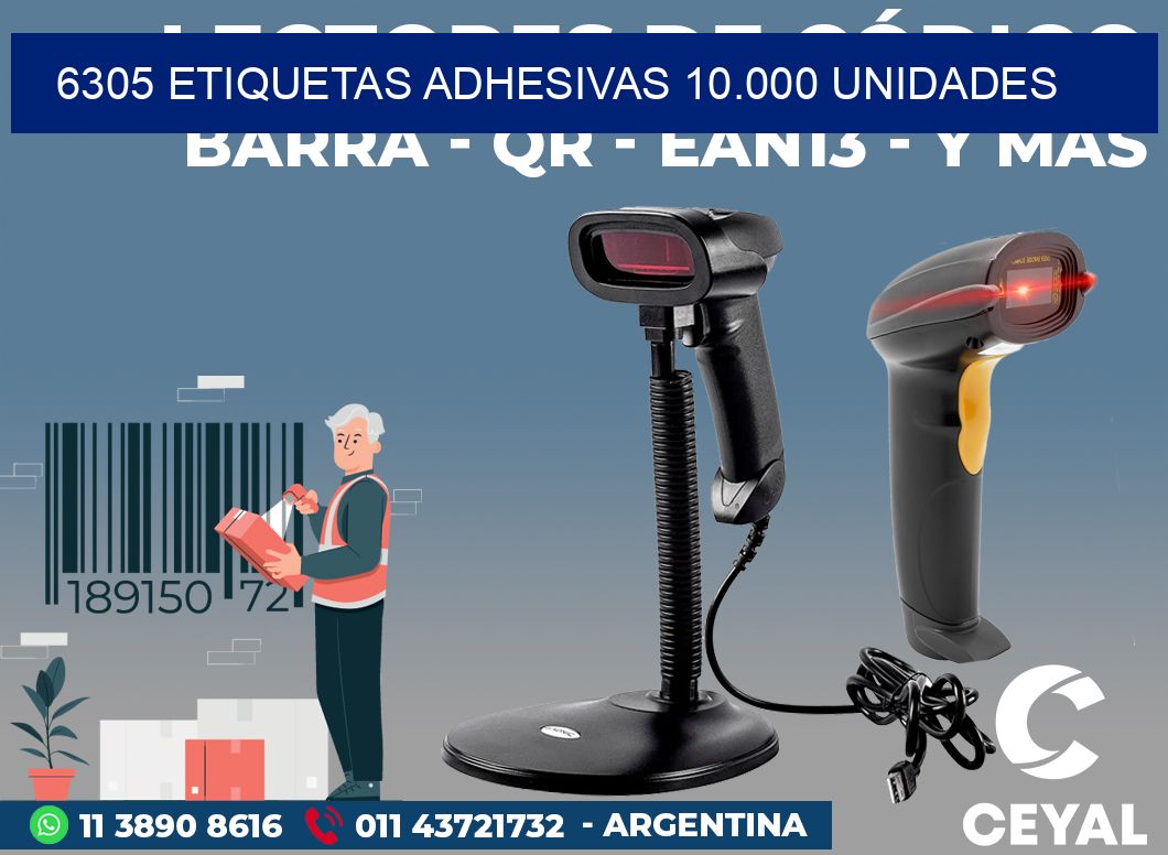 6305 ETIQUETAS ADHESIVAS 10.000 UNIDADES