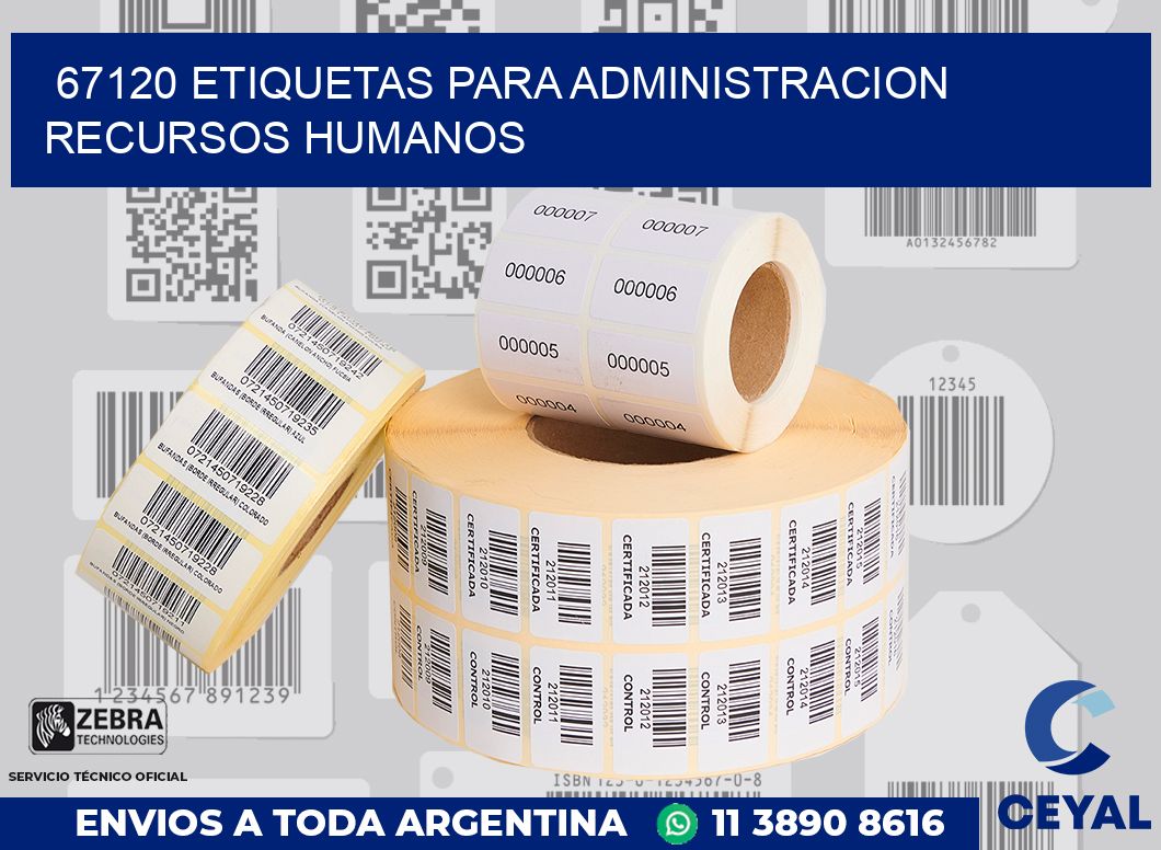 67120 ETIQUETAS PARA ADMINISTRACION RECURSOS HUMANOS