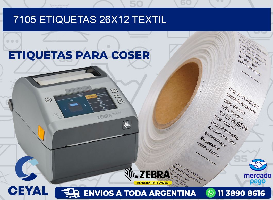 7105 ETIQUETAS 26X12 TEXTIL