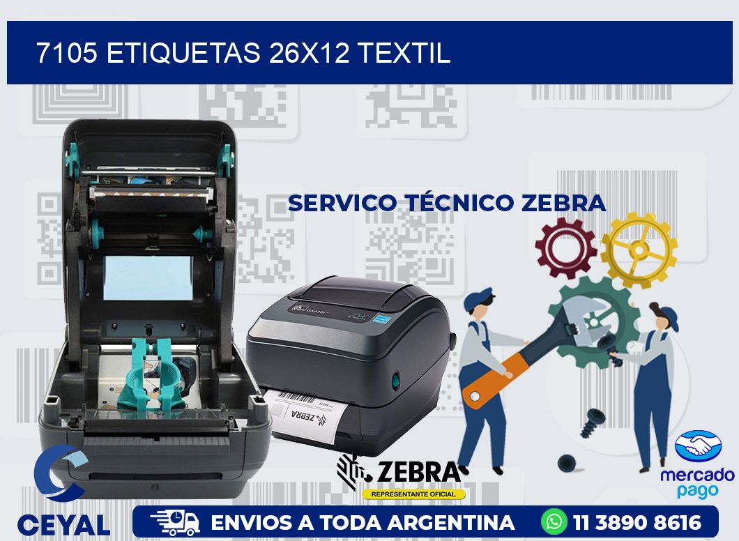 7105 ETIQUETAS 26X12 TEXTIL