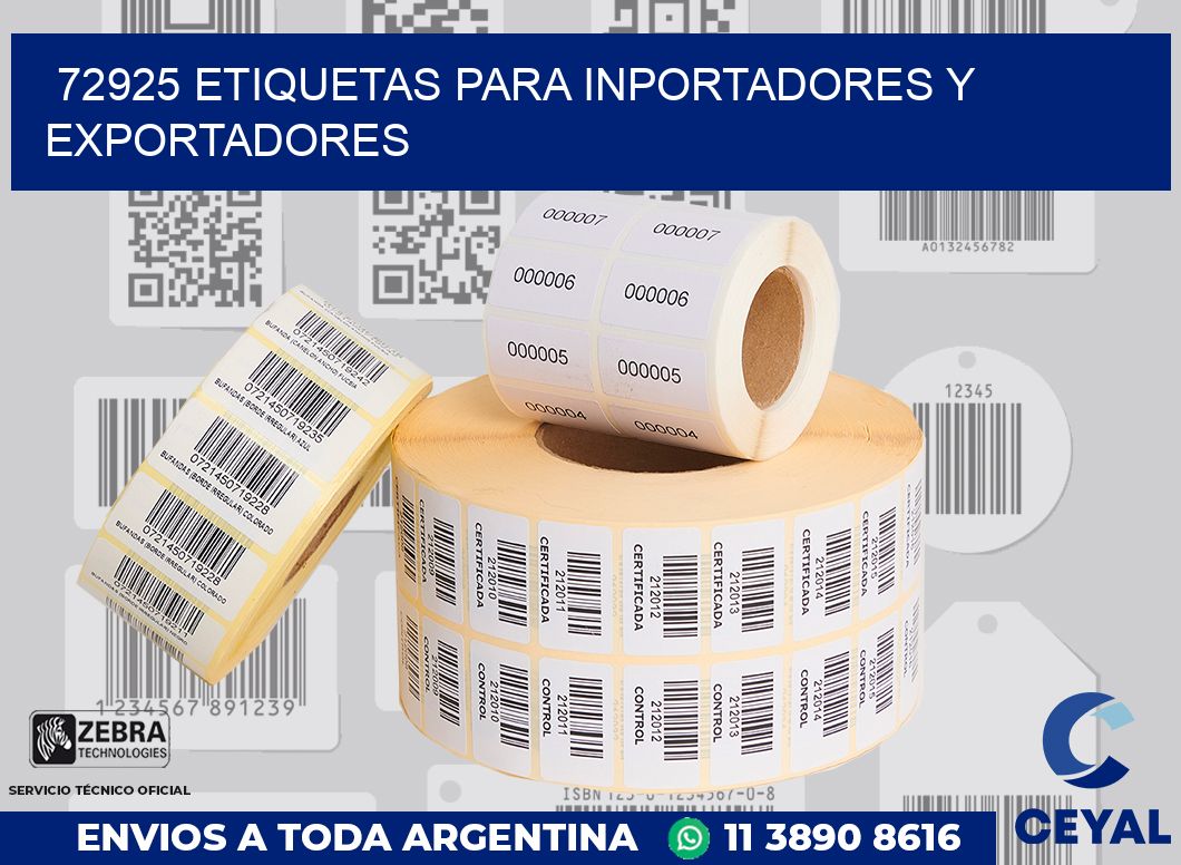 72925 ETIQUETAS PARA INPORTADORES Y EXPORTADORES