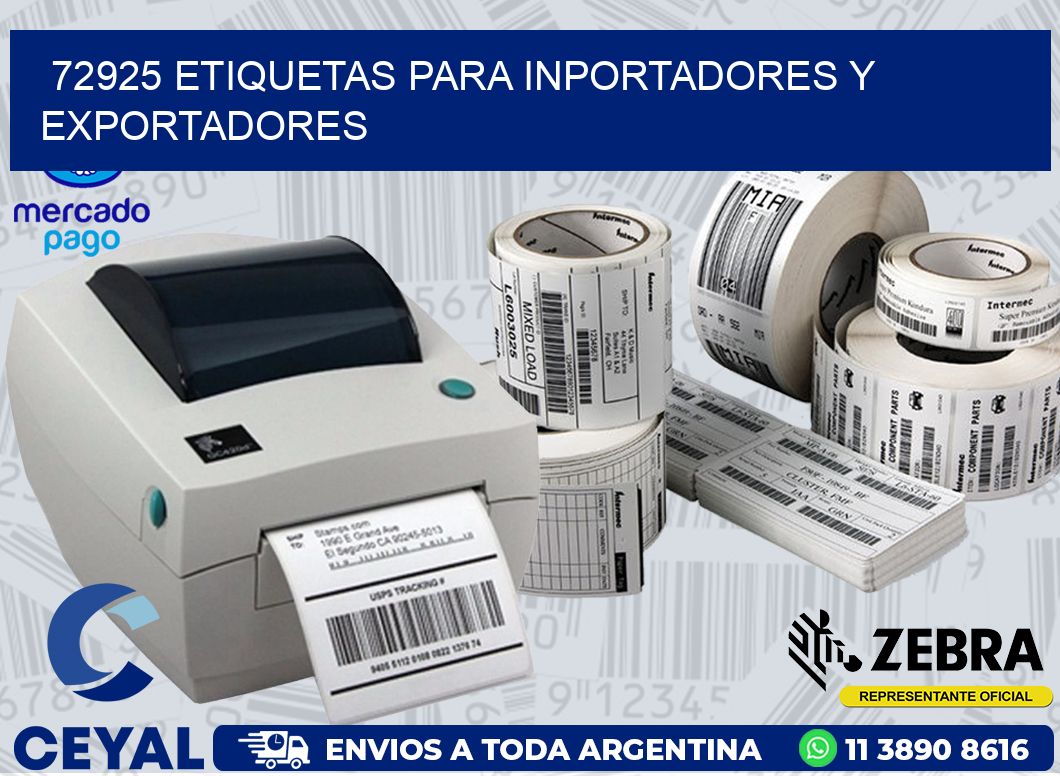 72925 ETIQUETAS PARA INPORTADORES Y EXPORTADORES