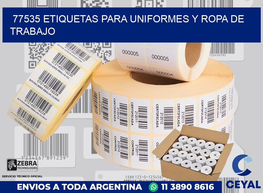 77535 ETIQUETAS PARA UNIFORMES Y ROPA DE TRABAJO