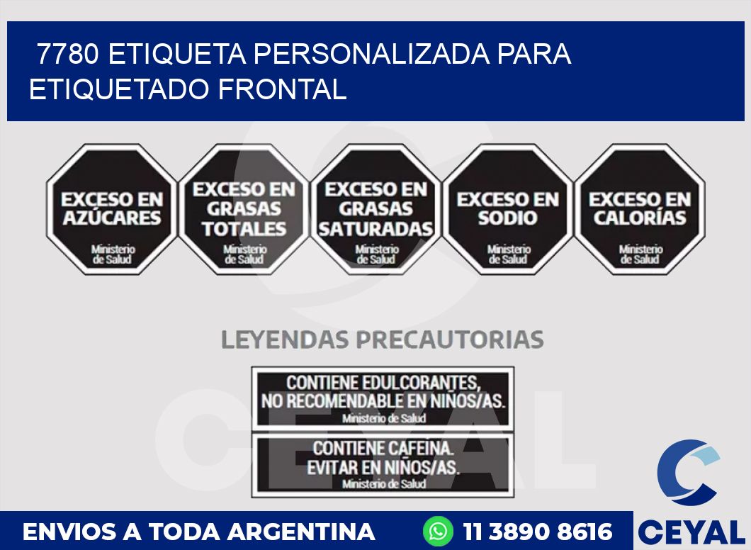 7780 ETIQUETA PERSONALIZADA PARA ETIQUETADO FRONTAL