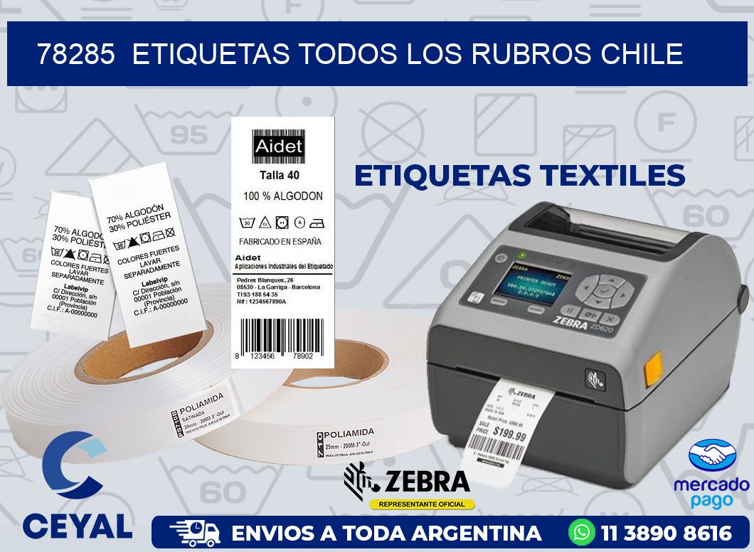 78285  ETIQUETAS TODOS LOS RUBROS CHILE
