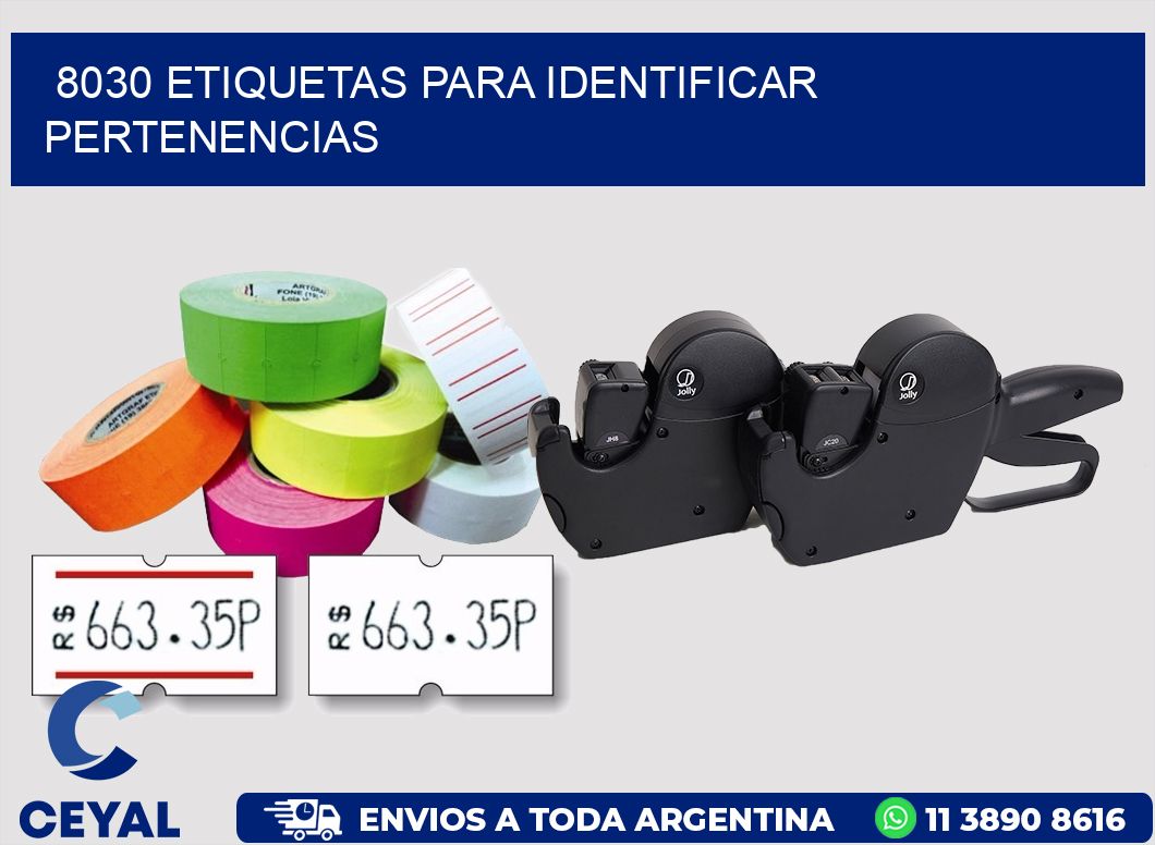 8030 ETIQUETAS PARA IDENTIFICAR PERTENENCIAS