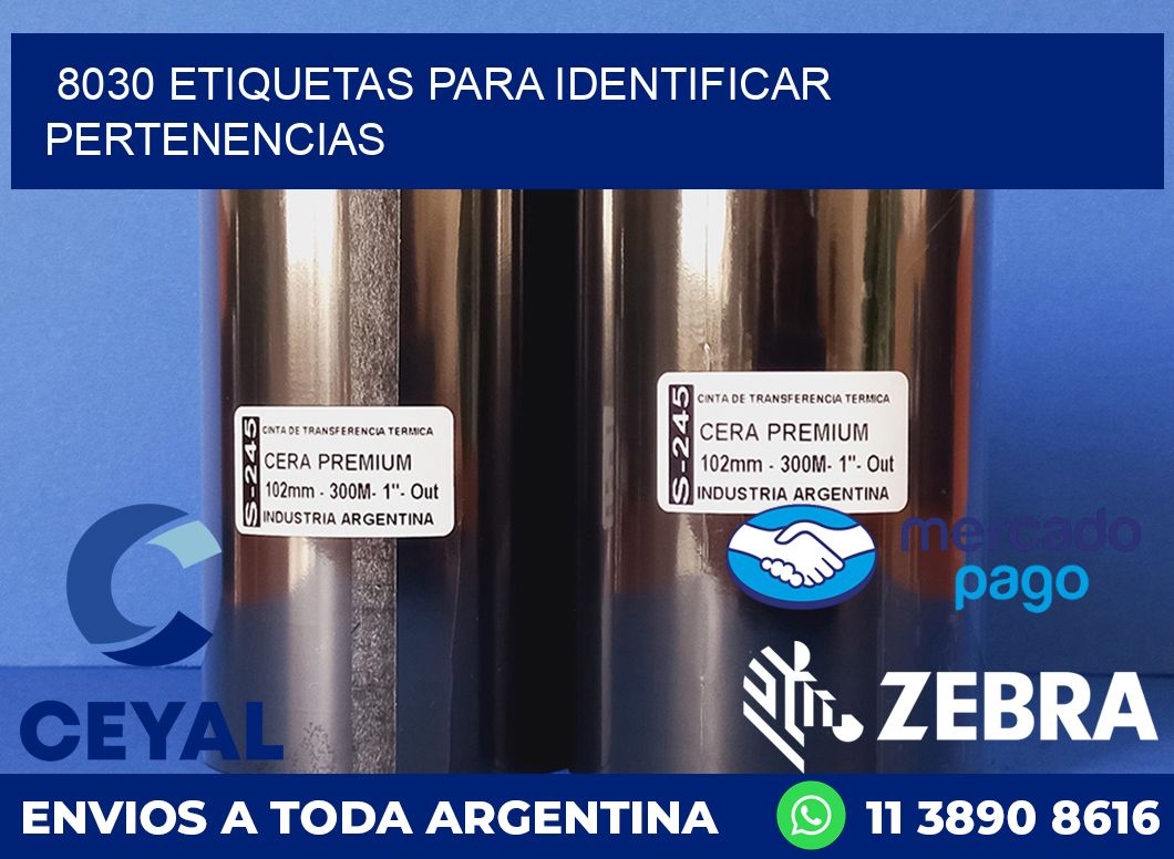 8030 ETIQUETAS PARA IDENTIFICAR PERTENENCIAS