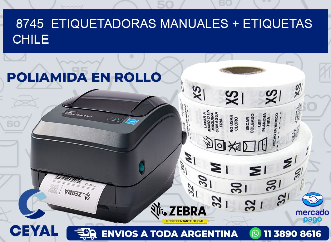 8745  ETIQUETADORAS MANUALES + ETIQUETAS CHILE