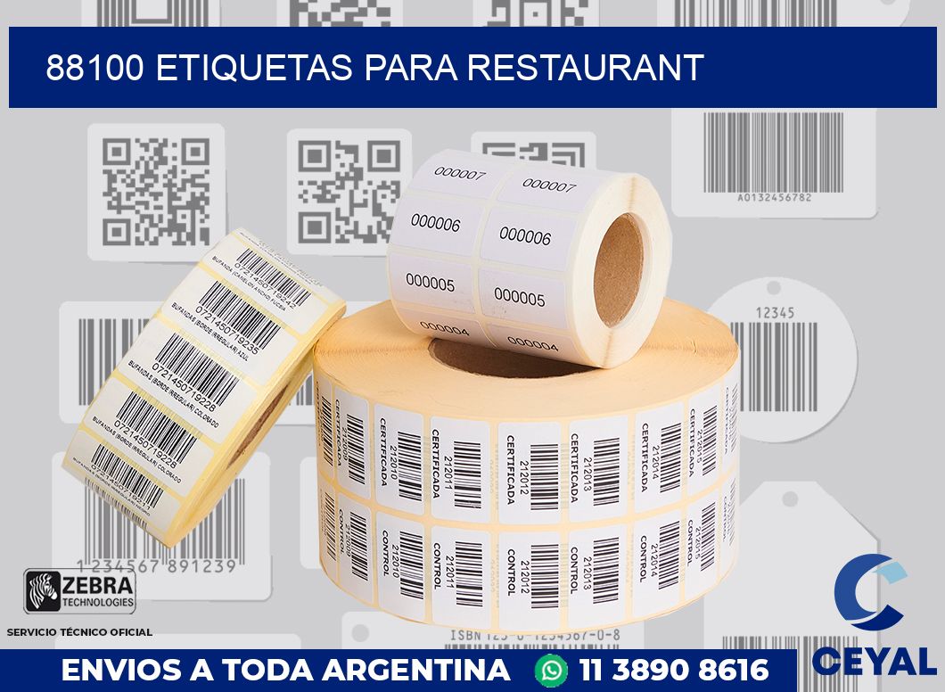88100 ETIQUETAS PARA RESTAURANT