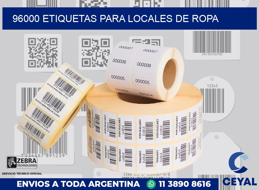 96000 ETIQUETAS PARA LOCALES DE ROPA
