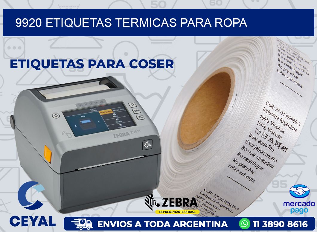 9920 ETIQUETAS TERMICAS PARA ROPA