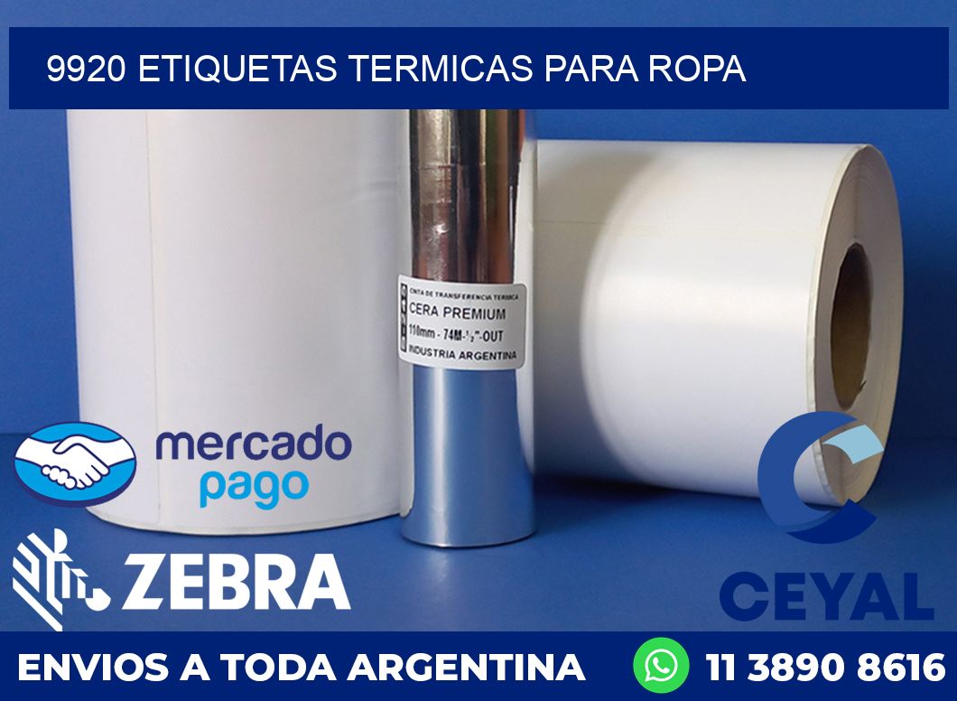 9920 ETIQUETAS TERMICAS PARA ROPA