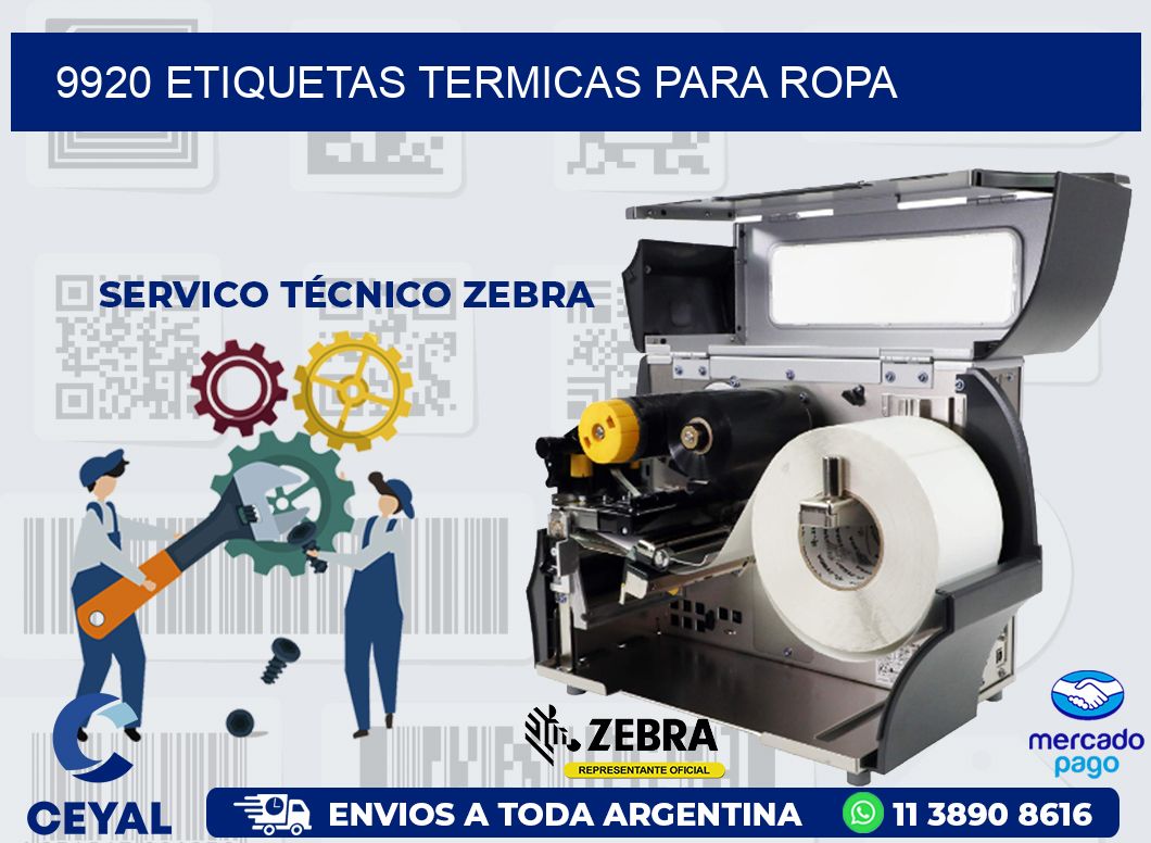 9920 ETIQUETAS TERMICAS PARA ROPA
