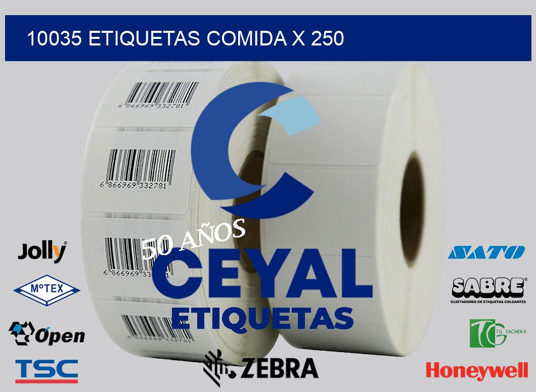 10035 etiquetas comida x 250