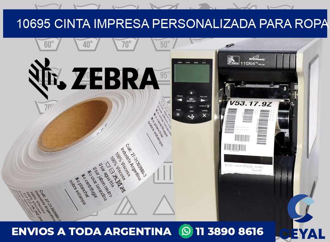 10695 CINTA IMPRESA PERSONALIZADA PARA ROPA