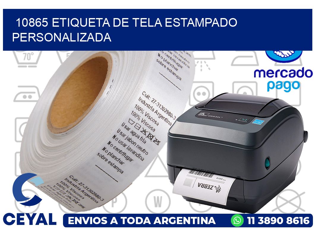 10865 ETIQUETA DE TELA ESTAMPADO PERSONALIZADA