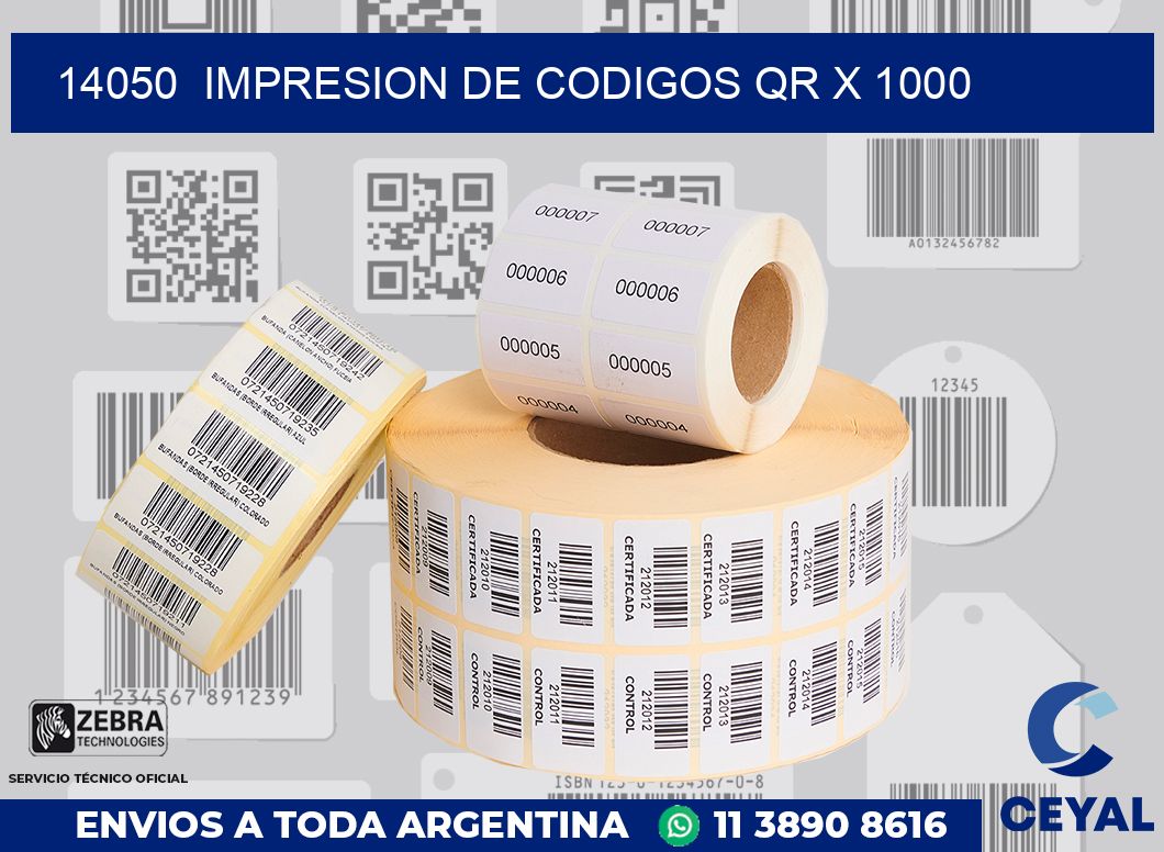 14050  impresion de codigos qr x 1000