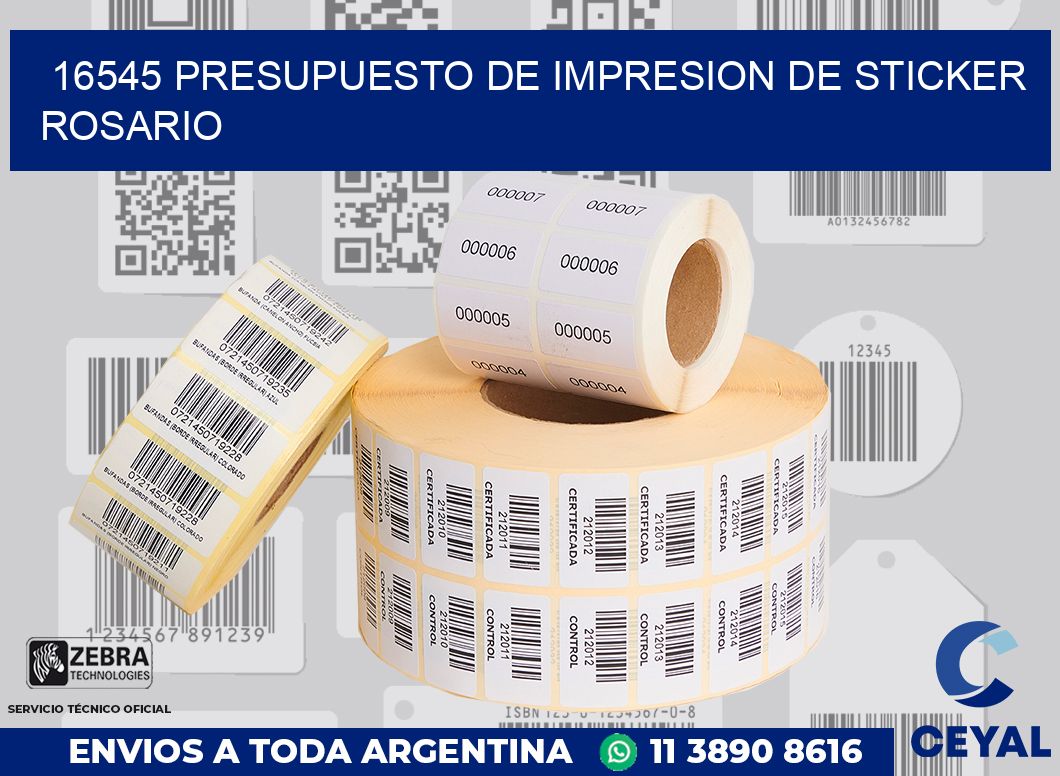 16545 PRESUPUESTO DE IMPRESION DE STICKER ROSARIO