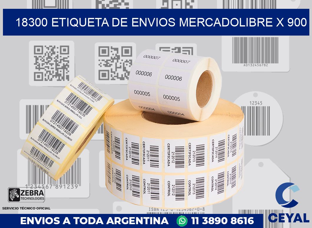 18300 etiqueta de envios mercadolibre x 900