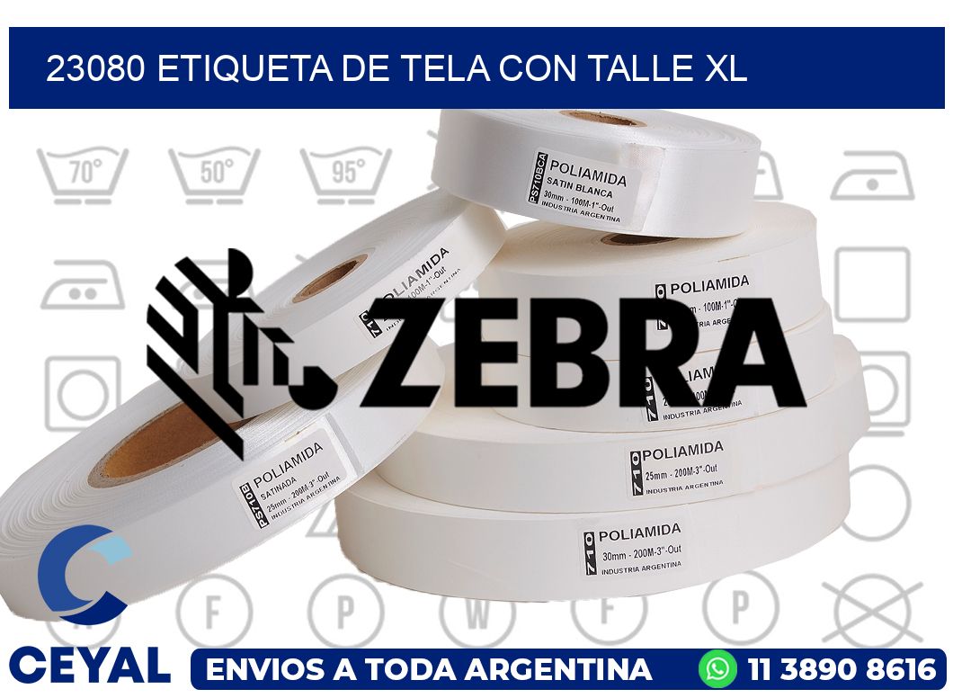 23080 ETIQUETA DE TELA CON TALLE XL