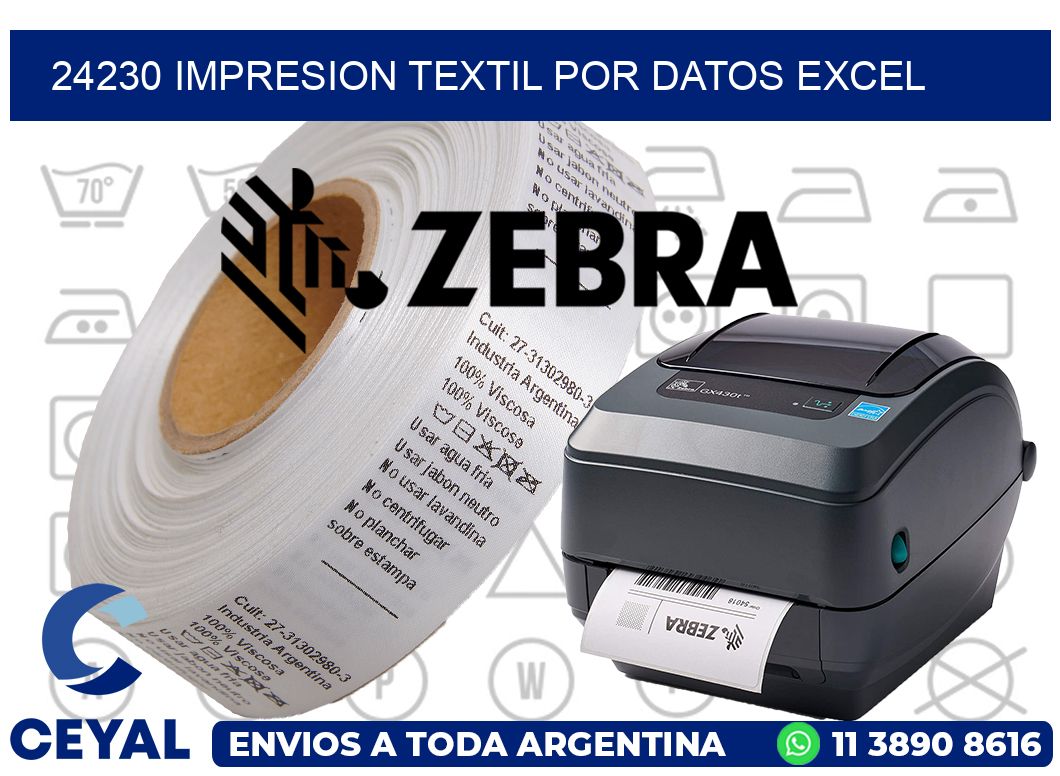 24230 IMPRESION TEXTIL POR DATOS EXCEL