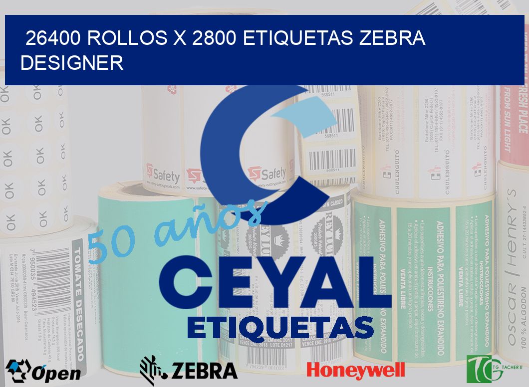 26400 Rollos x 2800 etiquetas zebra designer