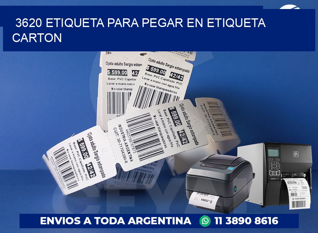 3620 ETIQUETA PARA PEGAR EN ETIQUETA CARTON