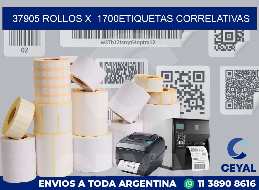 37905 Rollos x  1700etiquetas correlativas