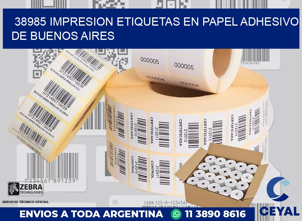 38985 IMPRESION ETIQUETAS EN PAPEL ADHESIVO DE BUENOS AIRES