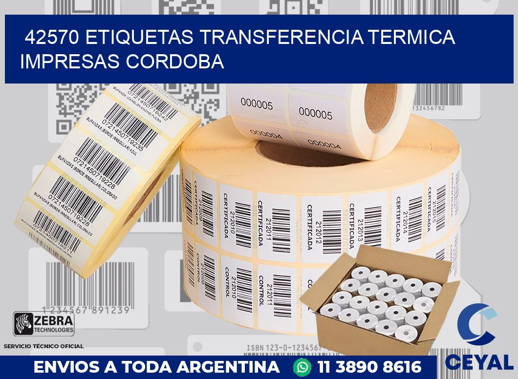 42570 ETIQUETAS TRANSFERENCIA TERMICA IMPRESAS CORDOBA