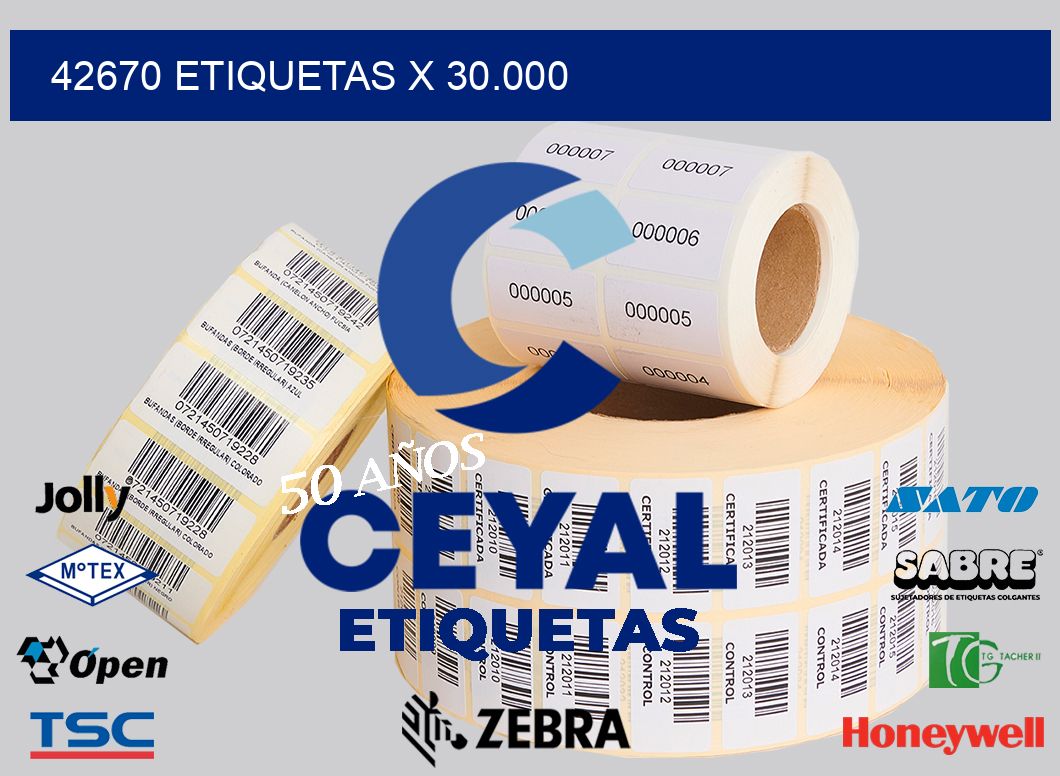 42670 Etiquetas x 30.000