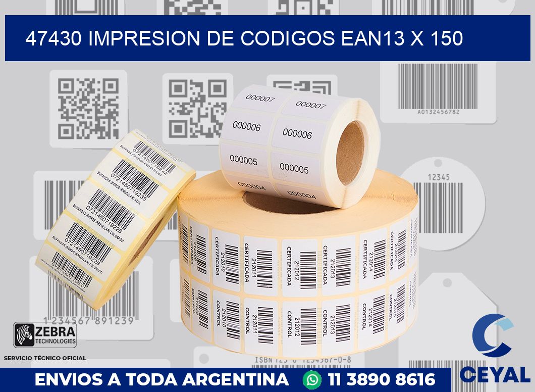 47430 impresion de codigos EAN13 x 150