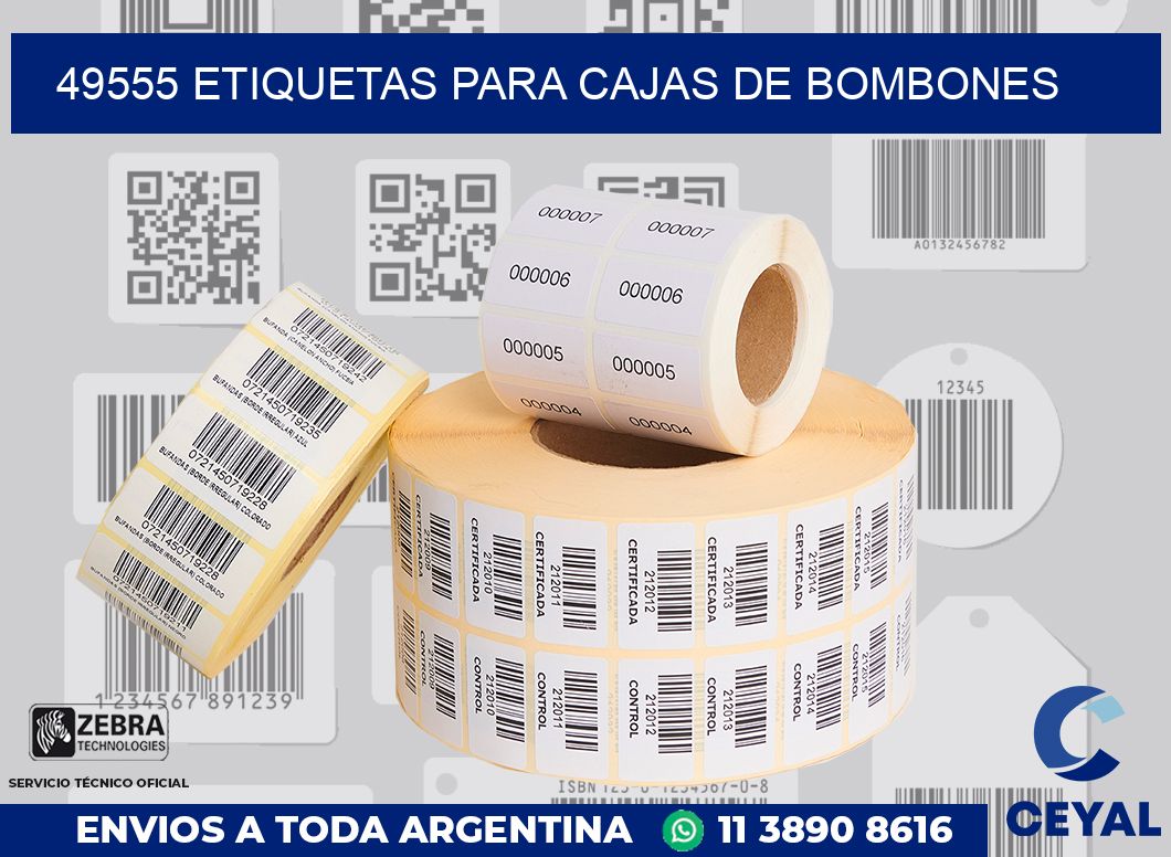 49555 ETIQUETAS PARA CAJAS DE BOMBONES
