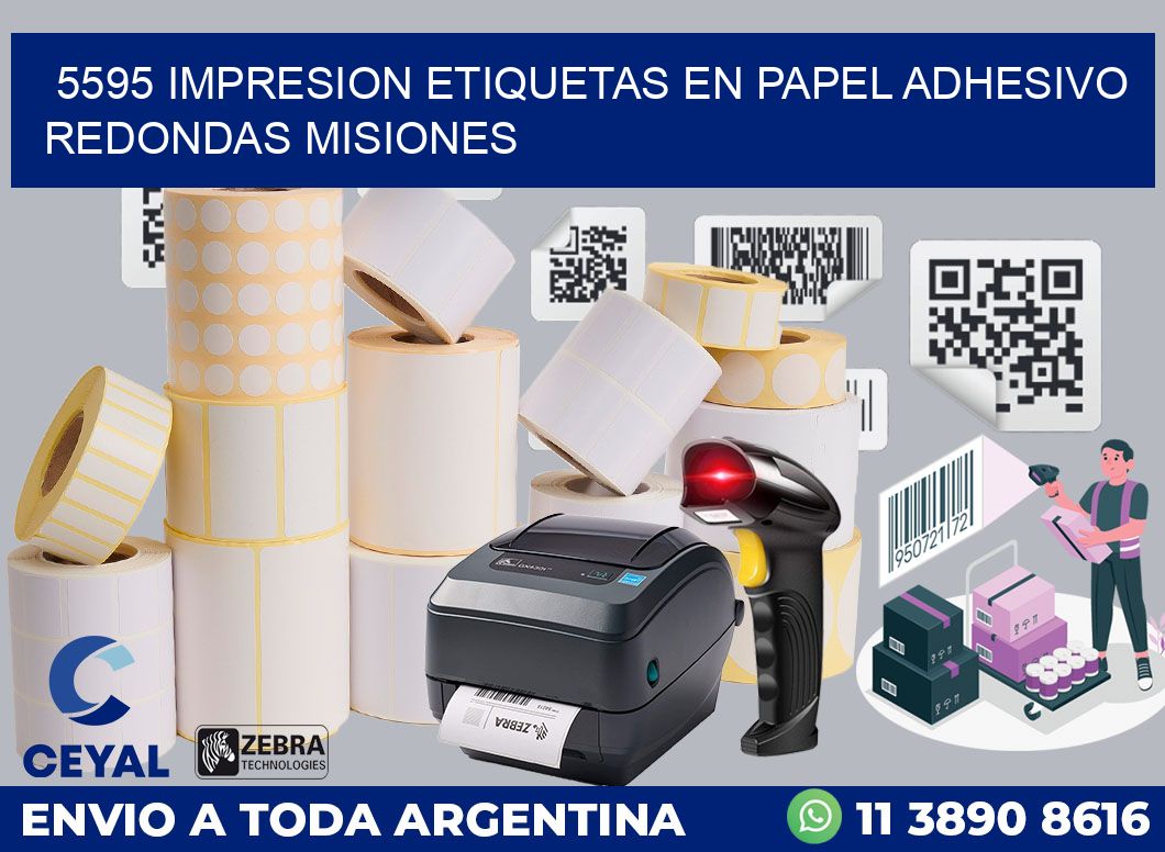 5595 IMPRESION ETIQUETAS EN PAPEL ADHESIVO REDONDAS MISIONES