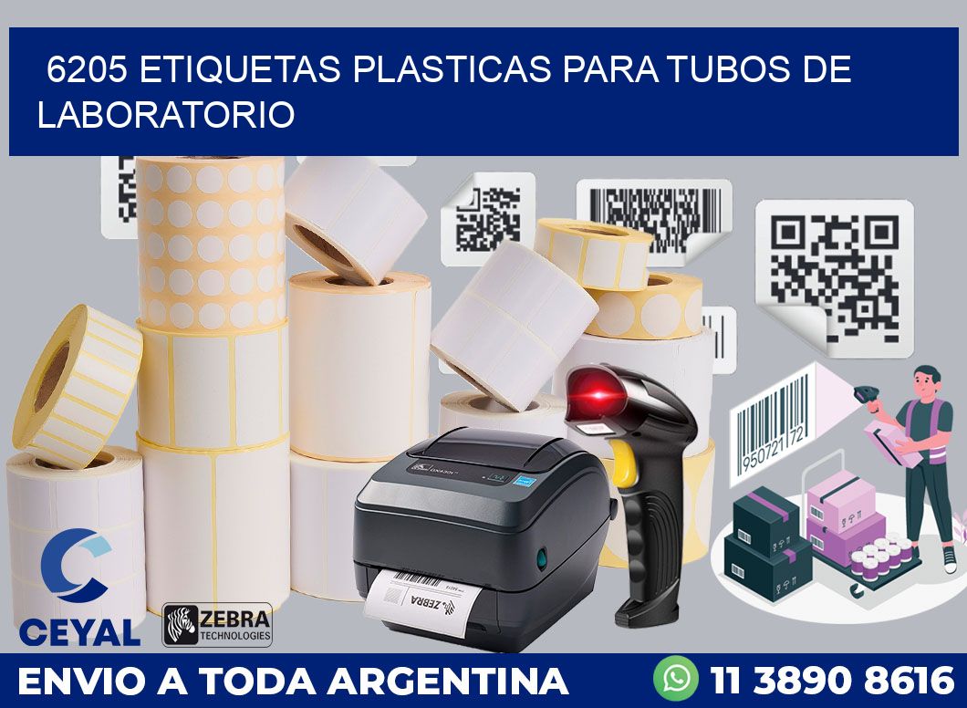 6205 ETIQUETAS PLASTICAS PARA TUBOS DE LABORATORIO