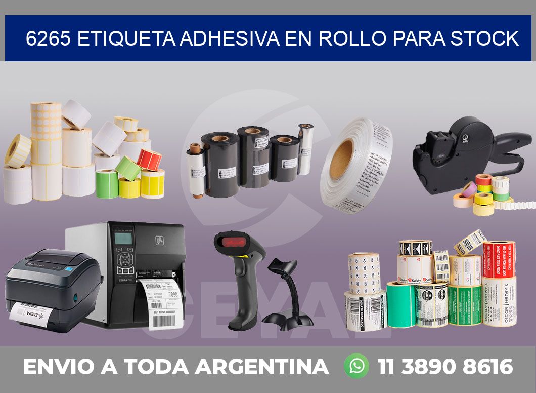 6265 ETIQUETA ADHESIVA EN ROLLO PARA STOCK