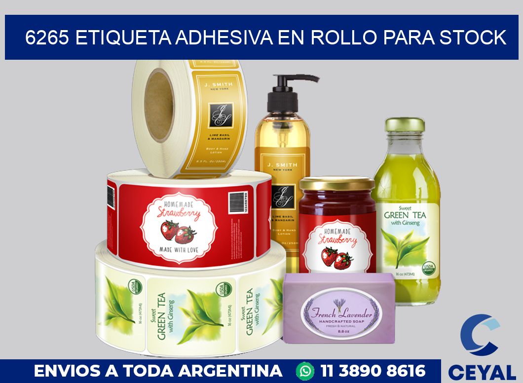 6265 ETIQUETA ADHESIVA EN ROLLO PARA STOCK