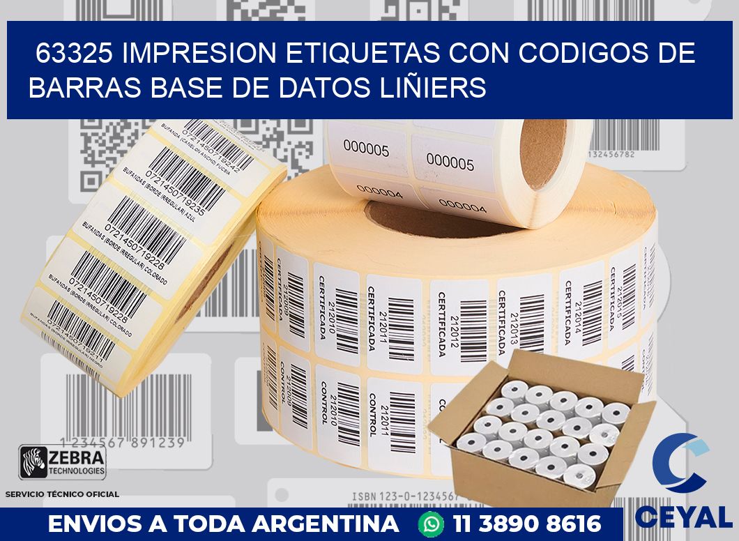 63325 IMPRESION ETIQUETAS CON CODIGOS DE BARRAS BASE DE DATOS LIÑIERS