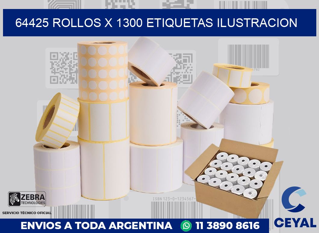 64425 Rollos x 1300 etiquetas ilustracion