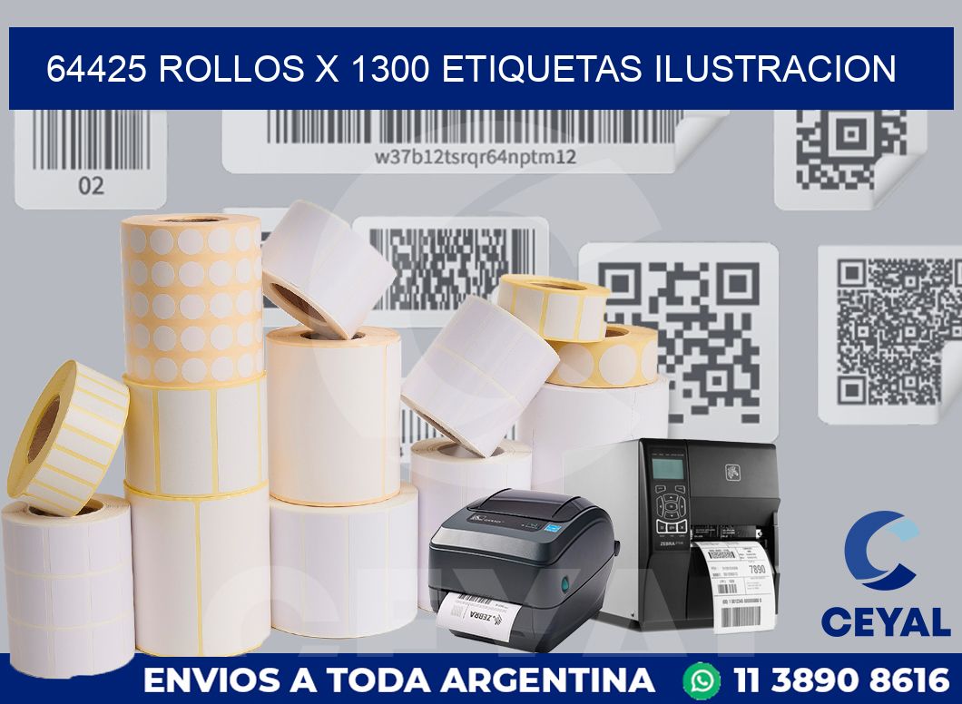 64425 Rollos x 1300 etiquetas ilustracion