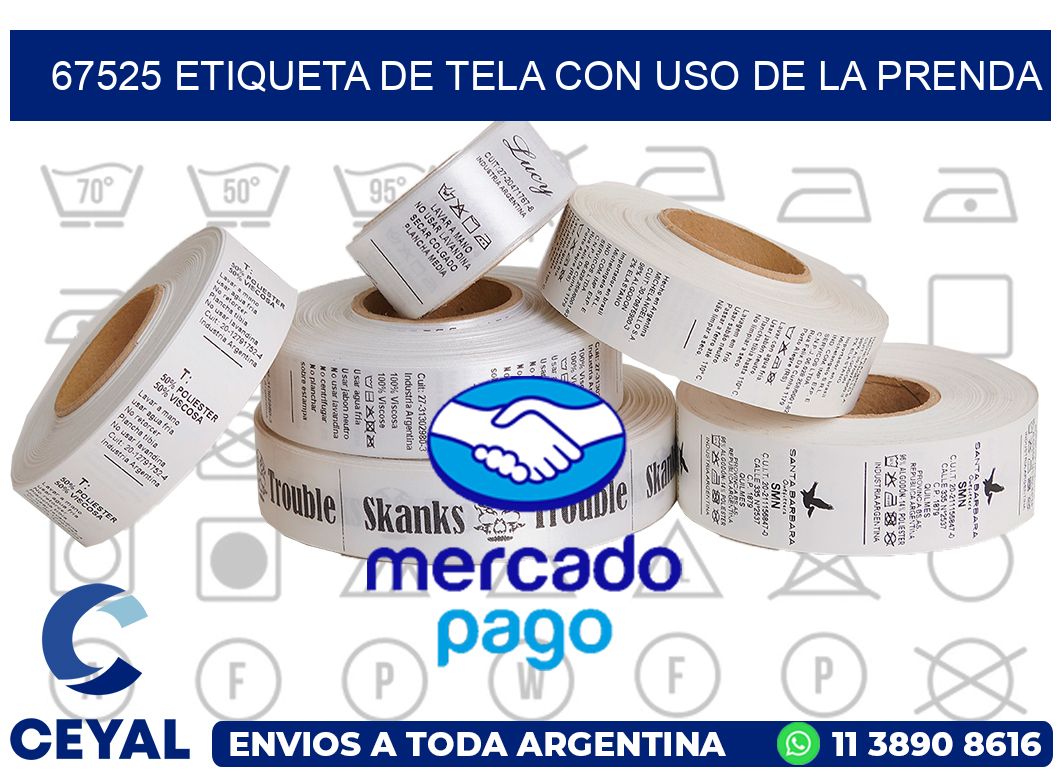 67525 ETIQUETA DE TELA CON USO DE LA PRENDA
