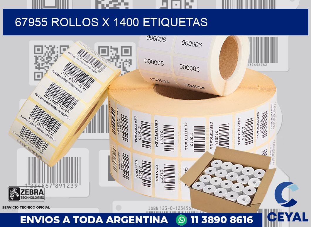 67955 Rollos x 1400 etiquetas