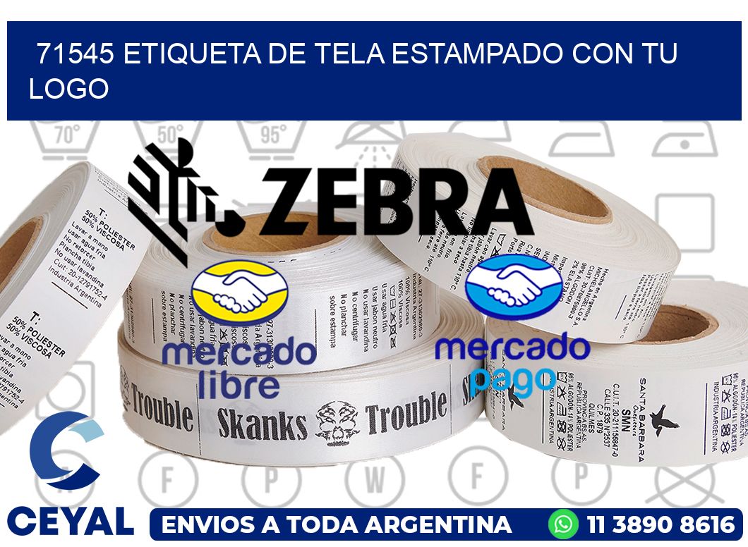 71545 ETIQUETA DE TELA ESTAMPADO CON TU LOGO