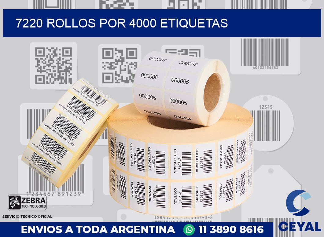 7220 Rollos por 4000 etiquetas