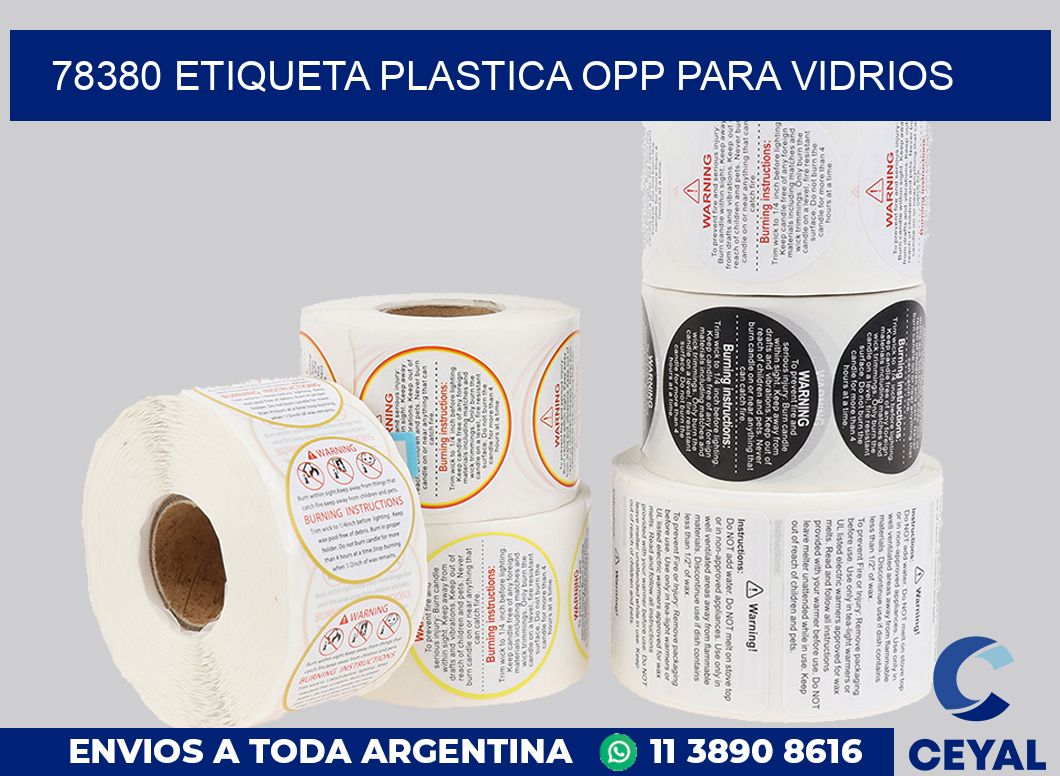 78380 ETIQUETA PLASTICA OPP PARA VIDRIOS