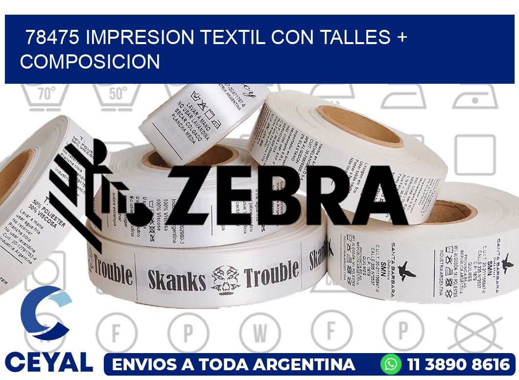 78475 IMPRESION TEXTIL CON TALLES + COMPOSICION