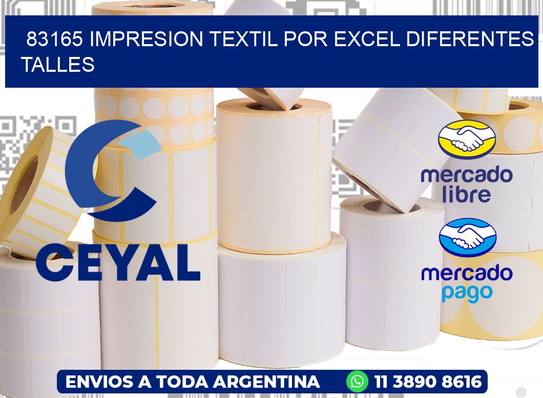 83165 IMPRESION TEXTIL POR EXCEL DIFERENTES TALLES