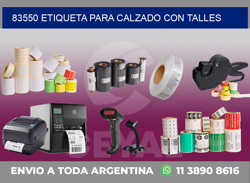 83550 ETIQUETA PARA CALZADO CON TALLES