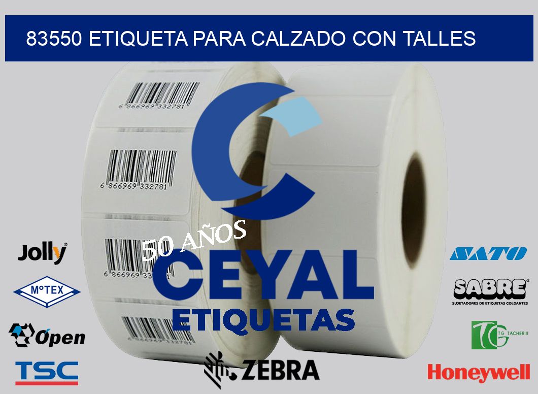 83550 ETIQUETA PARA CALZADO CON TALLES