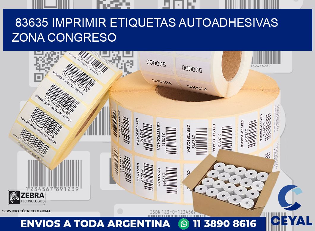 83635 IMPRIMIR ETIQUETAS AUTOADHESIVAS ZONA CONGRESO